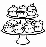 Coloring Pages Bunny Cupcakes Cute Popular Cakes sketch template