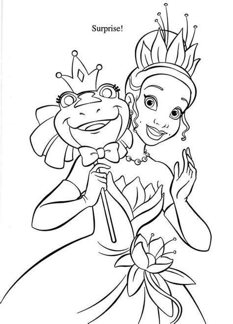 coloring pages princess tiana hold frog mask  princess   frog