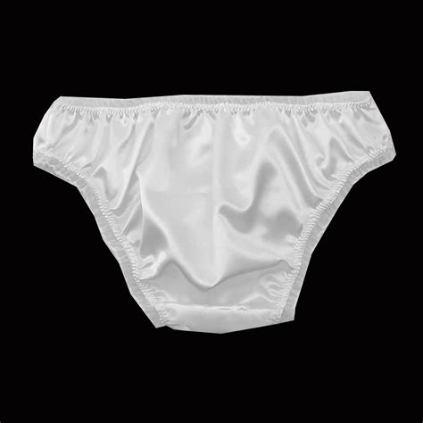 White Satin Frilly Sissy Panties Bikini Knicker Underwear Briefs Size 6