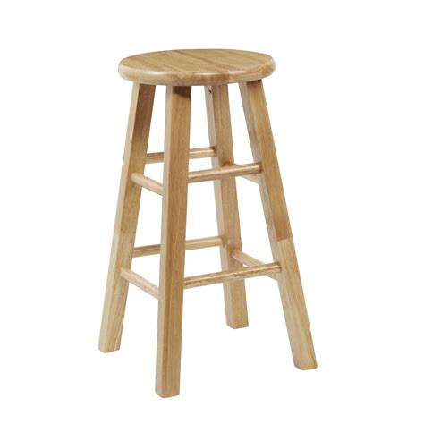 mainstays fully assembled  natural wood backless bar stool walmartcom