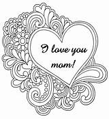Coloring Pages Mom Print Adults Mothers Heart Mother Printable Color Adult Sheets Adulte Coloriage Happy Pdf Coloriages Azcoloring Valentines Card sketch template