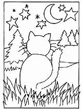 Poes Maan Kleurplaten Poezen Katze Kleurplaat Sterren Katten Malvorlage Cats Kijkt Harry Tekeningen Ausmalbild Colouring Kleurboek Stimmen Japanse Kleurplatenenzo sketch template