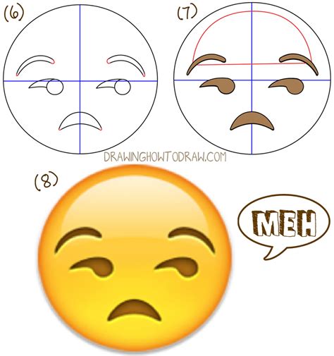 draw unamused emoji face  meh face  easy drawing tutorial