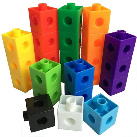 piece snap cube blocks  interlocking building set toy color