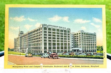 montgomery ward company headquarters building baltimore maryland linen postcard ebay