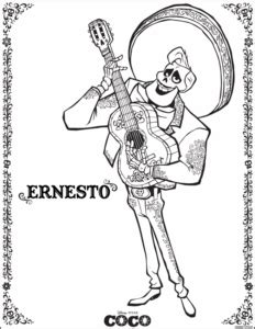 pixars coco printable coloring pages activity sheets recipes