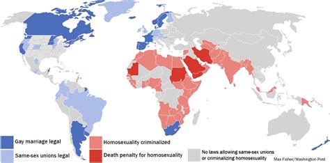 A Map Of The Countries Where Homosexuality Is Criminalized The