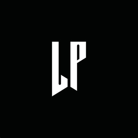 lp logo monogram  emblem style isolated  black background