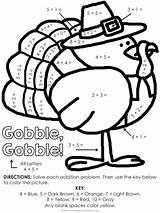 Thanksgiving Color Number Math Coloring Pages Turkey Multiplication Facts Addition Division Subtraction Teacherspayteachers Grade 5th Code Printable Choose Board Clipartmag sketch template