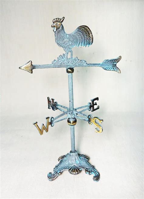 brass decorative rooster mini weather vane  desk top  inches  amazoncouk kitchen home