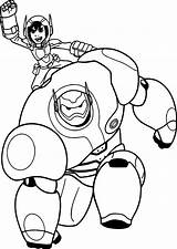 Colorear Baymax Hiro Wecoloringpage Mewarnai Héroe Superhéroes Disimpan sketch template