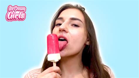 natalia from russia eating and licking popsicle asmr ice cream girls