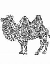 Zentangle Camel Bactrian Desenhos Camouflage Supercoloring Drukuj Antistress sketch template