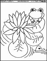 Coloring Lily Pages Monet Frogs Printable Water Kids Claude Color Pad Flowers Lilies Print Outline Children Clipart Pads Flower Drawing sketch template