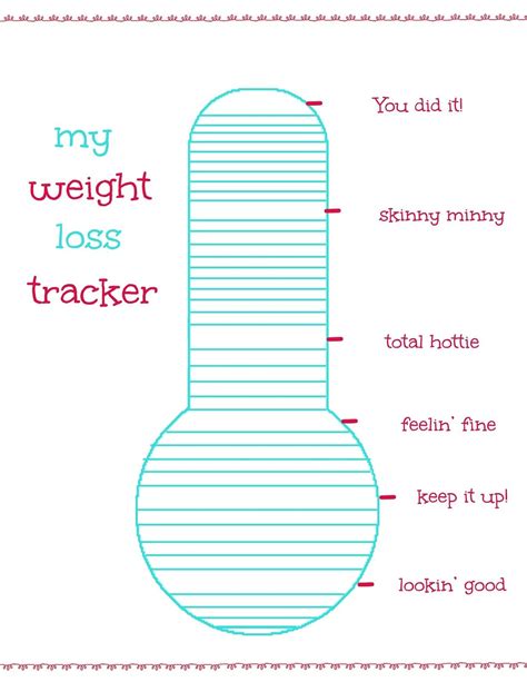printable weight loss tracker chart  printable