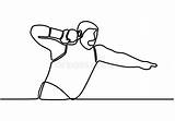Sportif Athletic Trait Powerfully Vecteur Tir Puissant Exercice Jeter sketch template