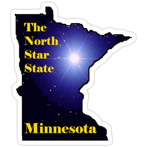 minnesota map  state nickname  north star state stickers