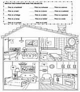 House Parts Things Worksheets Para Coloring Color Valanglia English Activities Exercise Preschool Choose Board Spanish Encontrado sketch template