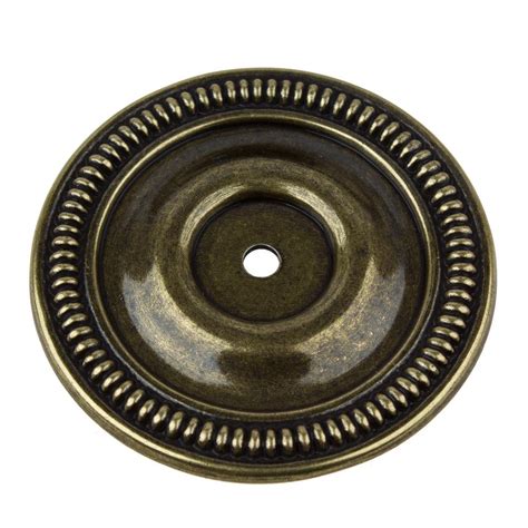 gliderite    antique brass  classic cabinet knob backplate  pack  ab