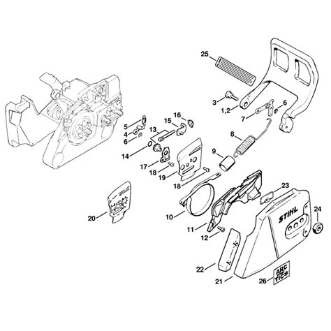 stihl ms  chainsaw ms farmboss parts diagram chain brake