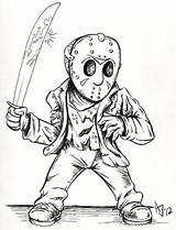 Jason Voorhees Scary Miedo Freddy Getcolorings Malvorlagen Badass Terror 13th Vendredi Draw Abrir sketch template