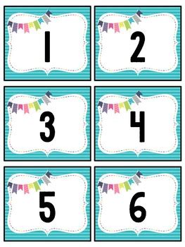 number labels editable bright patterns classroom decor tpt