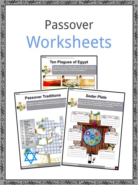 passover facts worksheets observance traditions significance kids