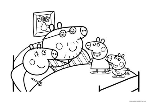peppa pig coloring pages cartoons peppa george mommy  daddy pig