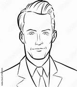 Man Handsome Coloring Portrait Pages Template Templates sketch template