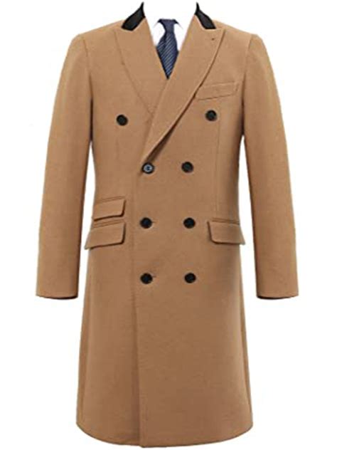 mens double breasted camel cashmere wool  coat
