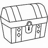 Chest Treasure Pirate Coloring Boxes sketch template