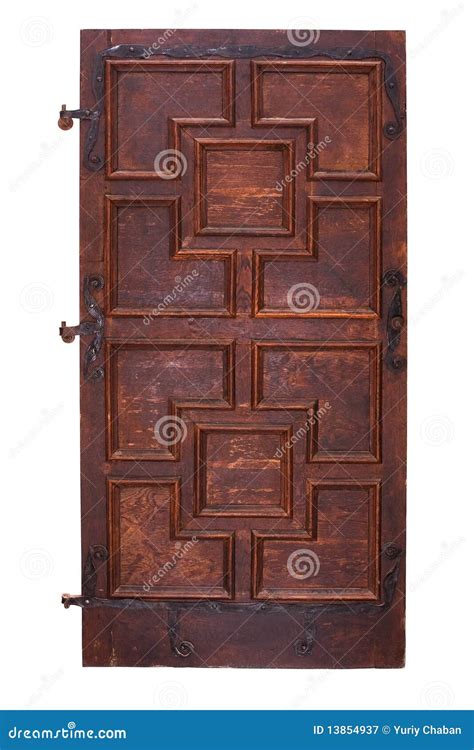 ancient wooden door  hinges royalty  stock photography image