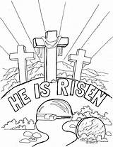 Easter Coloring Kids Pages He Risen Christian Sunday Printable Resurrection School Church Religious Print Has Cross Adron Mr Jesus Bible sketch template