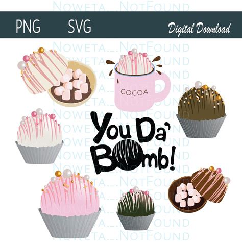 hot cocoa bomb cocoa cup file bundle png svg digital  etsy