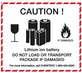 amazoncom warning labels chemtrec lithium ion battery warning label