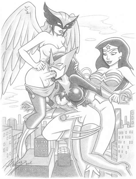 Hawkgirl And Wonder Woman Fuck Star Sapphire Justice League Lesbians