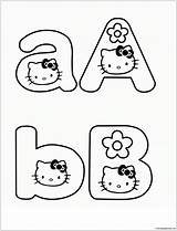 Letter Hello Kitty Pages Learning Coloring Color sketch template