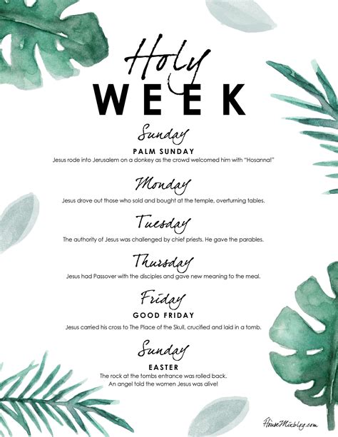 holy week activities   day printable house mix