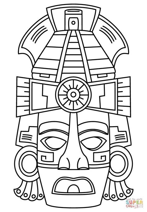 mayan pyramid coloring pages