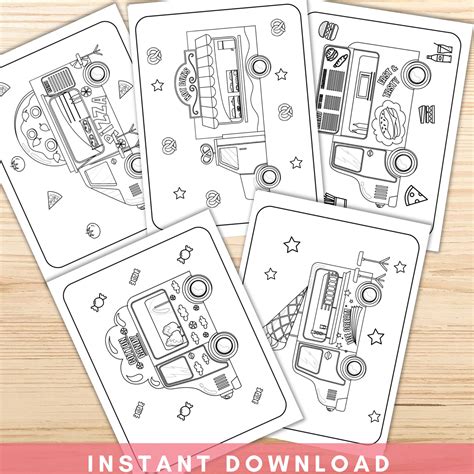 truck coloring pages  kids vehicle coloring pages truck etsy