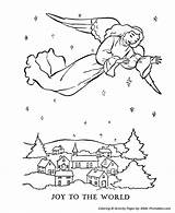 Coloring Christmas Pages Story Bible Jesus Printables Kids Three Merry Angels Scene Nativity Winter Religious Kings sketch template