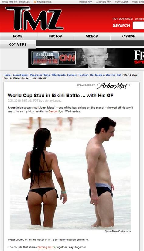 tmz reports lionel messi and girlfriend at cancun beach