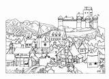 Medieval Drawing Village Deviantart Town Simple Small Coloring Castle Pages Drawings Sketch Landscape Colour Template sketch template
