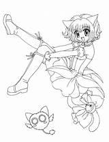 Coloring Pages Anime Girl Mew Manga Kids Neko Printable Da Colorare Print Coloriage Disegni Girls Tokyo Colouring Drawing Sheets Cute sketch template