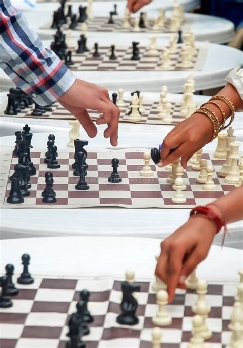 simultaneous chess game stock image image  player