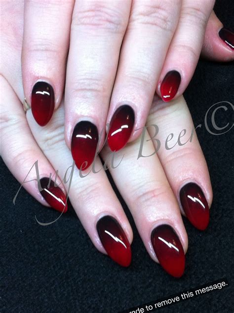 Pin By מדלן מיארה On Nail Art Red Nails Red Ombre Nails Nails