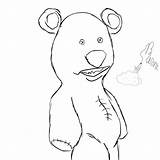 Evil Bear Teddy Drawing Paintingvalley sketch template