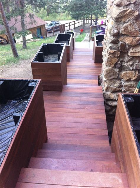 Ipe Deck With Raised Garden Boxes Arts And Crafts Terrace Denver