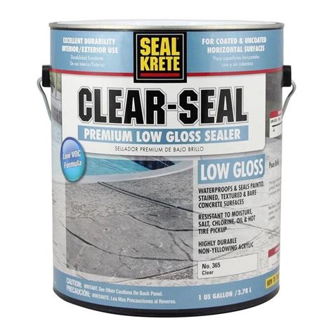 seal krete clear seal  part clear soft gloss garage floor epoxy gallon   garage floor