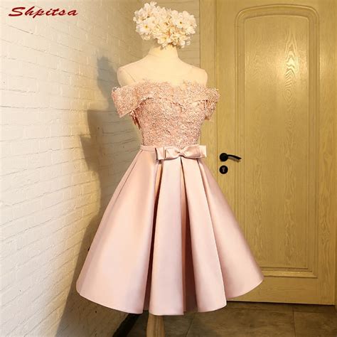 Pink Short Lace Homecoming Dresses 8th Grade Prom Dresses